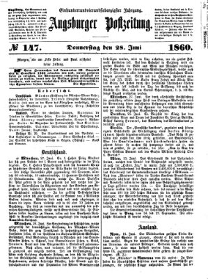 Augsburger Postzeitung Donnerstag 28. Juni 1860