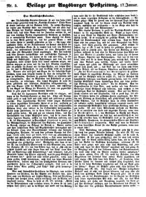 Augsburger Postzeitung Dienstag 17. Januar 1860