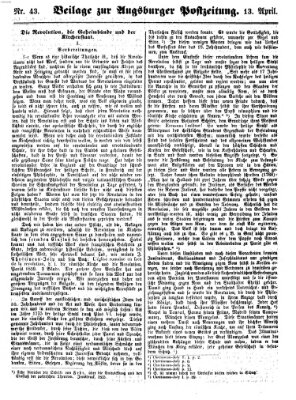 Augsburger Postzeitung Freitag 13. April 1860