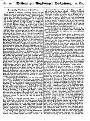 Augsburger Postzeitung Samstag 19. Mai 1860