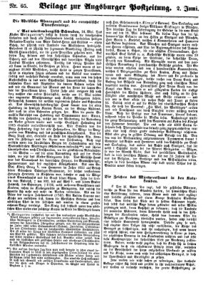 Augsburger Postzeitung Samstag 2. Juni 1860
