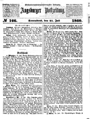 Augsburger Postzeitung Samstag 21. Juli 1860
