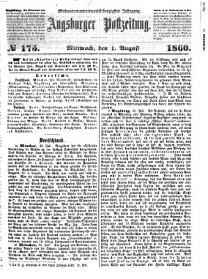 Augsburger Postzeitung Mittwoch 1. August 1860