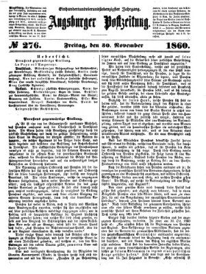 Augsburger Postzeitung Freitag 30. November 1860