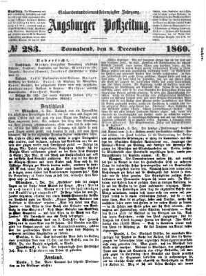 Augsburger Postzeitung Samstag 8. Dezember 1860
