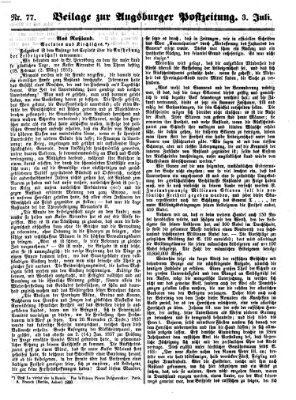 Augsburger Postzeitung Dienstag 3. Juli 1860