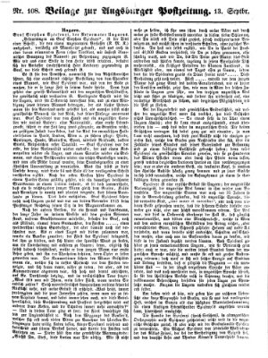 Augsburger Postzeitung Donnerstag 13. September 1860
