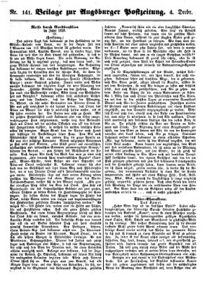 Augsburger Postzeitung Dienstag 4. Dezember 1860