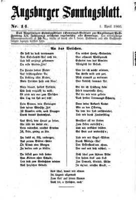 Augsburger Sonntagsblatt (Augsburger Postzeitung) Sonntag 1. April 1860