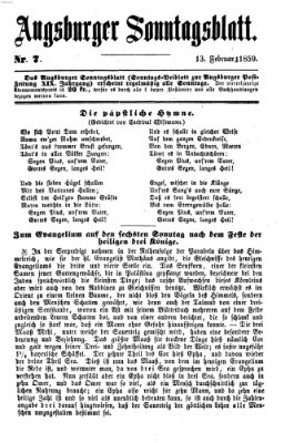 Augsburger Sonntagsblatt (Augsburger Postzeitung) Sonntag 13. Februar 1859
