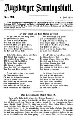 Augsburger Sonntagsblatt (Augsburger Postzeitung) Sonntag 5. Juni 1859