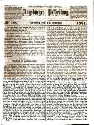 Augsburger Postzeitung Freitag 11. Januar 1861