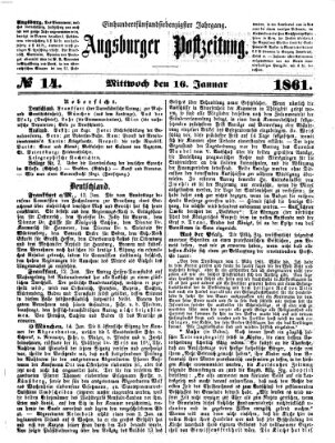 Augsburger Postzeitung Mittwoch 16. Januar 1861