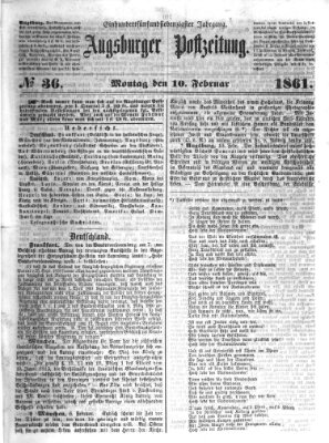 Augsburger Postzeitung Sonntag 10. Februar 1861