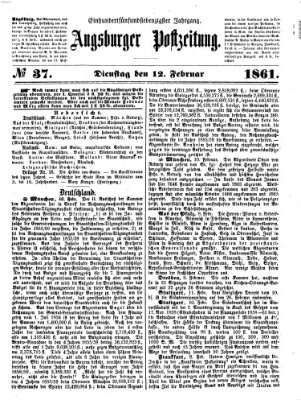 Augsburger Postzeitung Dienstag 12. Februar 1861