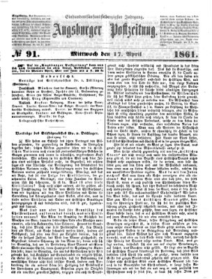 Augsburger Postzeitung Mittwoch 17. April 1861