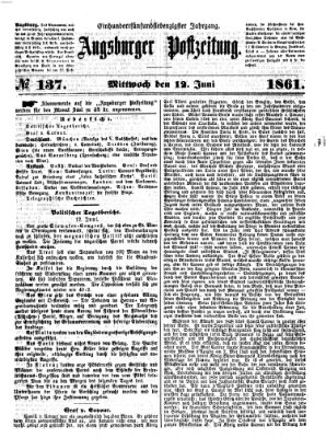 Augsburger Postzeitung Mittwoch 12. Juni 1861