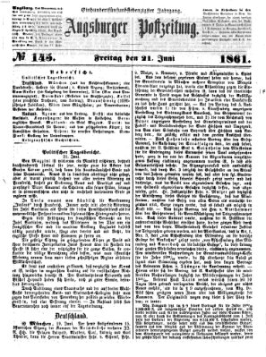 Augsburger Postzeitung Freitag 21. Juni 1861