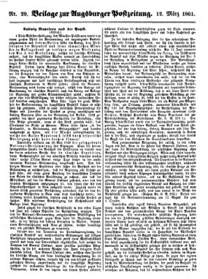 Augsburger Postzeitung Dienstag 12. März 1861