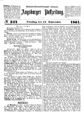 Augsburger Postzeitung Dienstag 24. September 1861