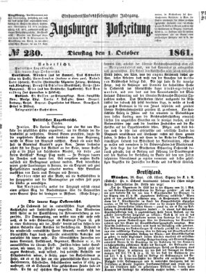 Augsburger Postzeitung Dienstag 1. Oktober 1861