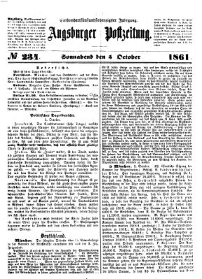 Augsburger Postzeitung Samstag 5. Oktober 1861