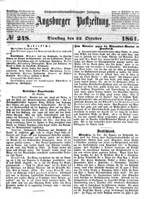 Augsburger Postzeitung Dienstag 22. Oktober 1861