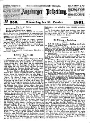 Augsburger Postzeitung Donnerstag 24. Oktober 1861