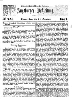 Augsburger Postzeitung Donnerstag 31. Oktober 1861