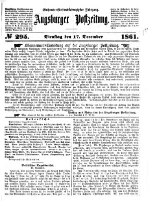 Augsburger Postzeitung Dienstag 17. Dezember 1861