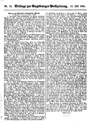 Augsburger Postzeitung Freitag 12. Juli 1861