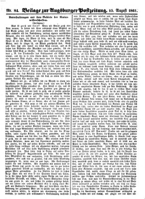 Augsburger Postzeitung Samstag 10. August 1861