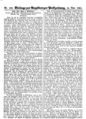 Augsburger Postzeitung Donnerstag 14. November 1861