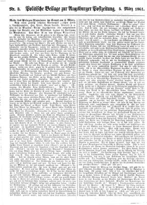 Augsburger Postzeitung Dienstag 5. März 1861