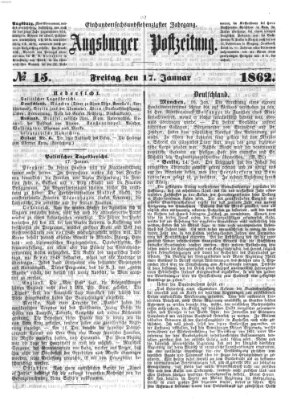 Augsburger Postzeitung Freitag 17. Januar 1862