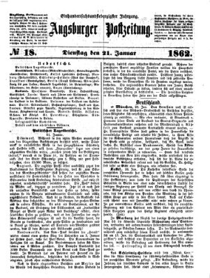 Augsburger Postzeitung Dienstag 21. Januar 1862