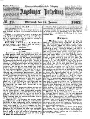 Augsburger Postzeitung Mittwoch 22. Januar 1862