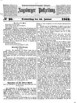 Augsburger Postzeitung Donnerstag 30. Januar 1862