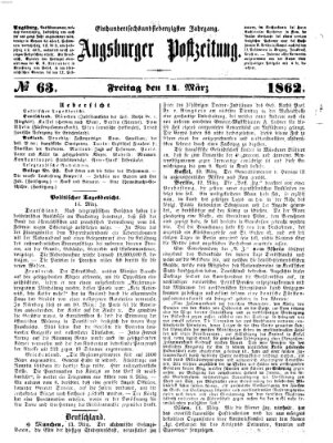 Augsburger Postzeitung Freitag 14. März 1862