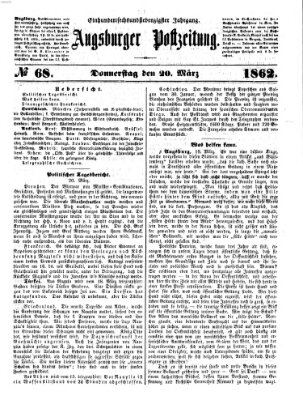 Augsburger Postzeitung Donnerstag 20. März 1862