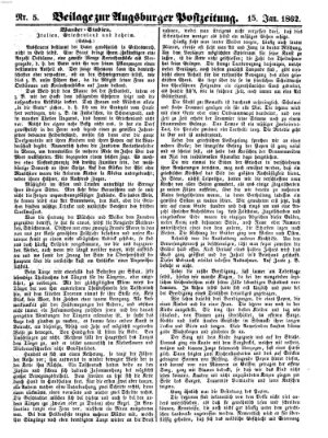 Augsburger Postzeitung Mittwoch 15. Januar 1862