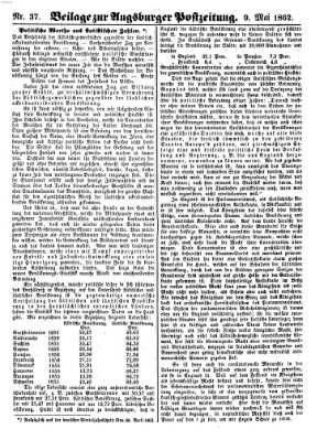 Augsburger Postzeitung Freitag 9. Mai 1862