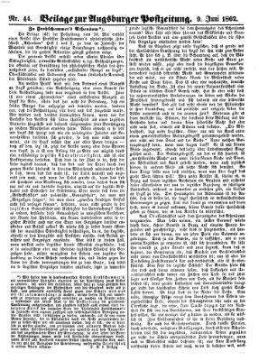 Augsburger Postzeitung Montag 9. Juni 1862