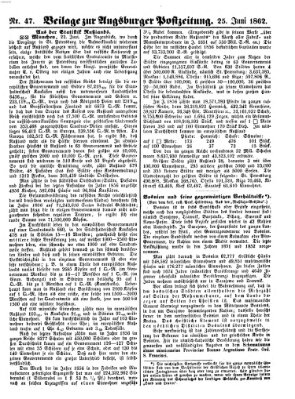Augsburger Postzeitung Mittwoch 25. Juni 1862