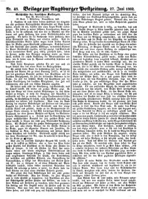 Augsburger Postzeitung Freitag 27. Juni 1862