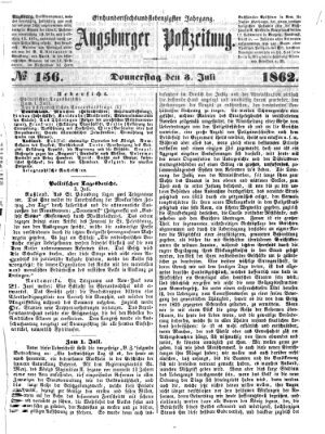 Augsburger Postzeitung Donnerstag 3. Juli 1862