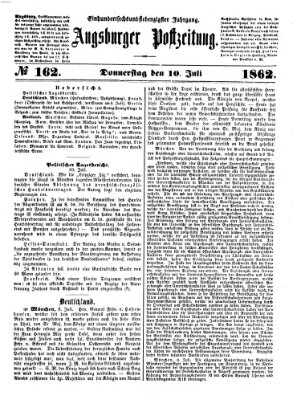 Augsburger Postzeitung Donnerstag 10. Juli 1862