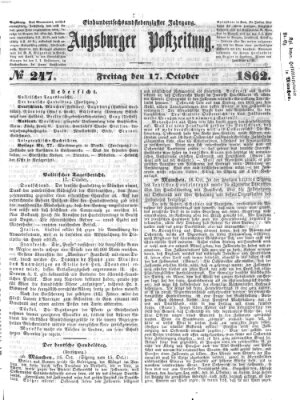 Augsburger Postzeitung Freitag 17. Oktober 1862