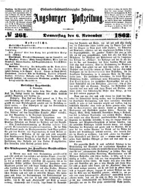 Augsburger Postzeitung Donnerstag 6. November 1862