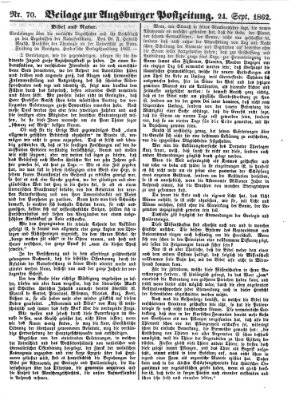 Augsburger Postzeitung Mittwoch 24. September 1862